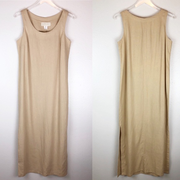 NORTON MCNAUGHTON Vintage 90’s Tan Dress Small - Picture 12 of 15